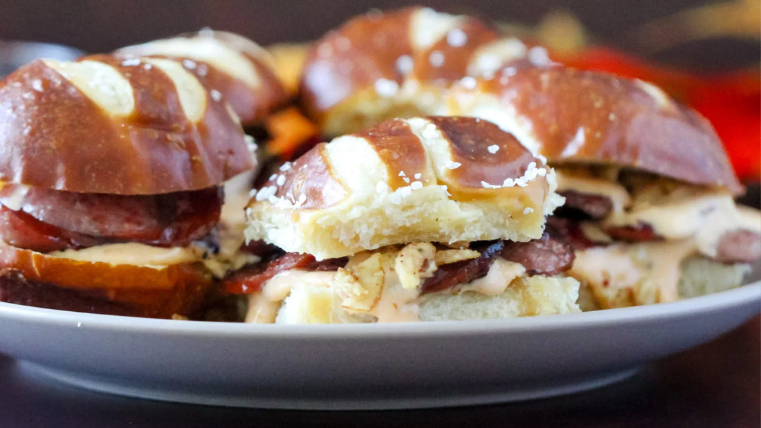 Pretzel Brat Sliders with Beer Cheese: Perfect for Oktoberfest